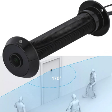 Vizor inteligent pentru usa cu camera video 1080P, WiFi dual band 2.4G/5G, senzor de miscare PIR, audio bidirectional, vedere nocturna IR, stocare cloud si card TF, control din aplicatie Tuya Smart, unghi larg 170°