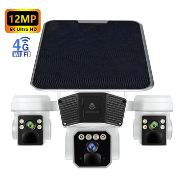 Camera de supraveghere, Q6, 12MP, panou solar integrat, conexiune 4G si Wi-Fi, slot SIM, viziune nocturna, detectie miscarare, audio bidirectional, rezistenta la apa IP66