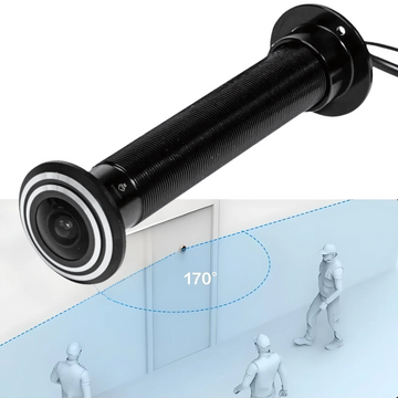 Vizor inteligent pentru usa cu camera video 1080P, WiFi dual band 2.4G/5G, senzor de miscare PIR, audio bidirectional, stocare cloud si card TF, control din aplicatie Tuya Smart, unghi larg 170°