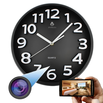 Camera spion in ceas de perete, C8, Full HD, Wi-Fi, detectare miscare, înregistrare 24/7, unghi larg 90°, baterie 2500 mAh, autonomie 6 ore