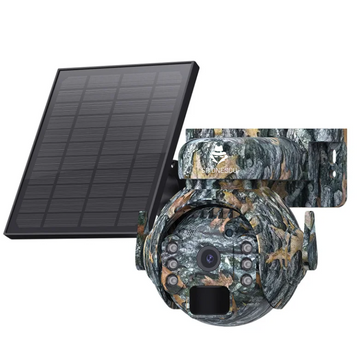 Camera de supraveghere, 4G, 3MP, rotire 355°, inclinare 90°, alimentare solara, video, audio bidirectional, vizionare nocturna, detectarea miscarii, camuflaj