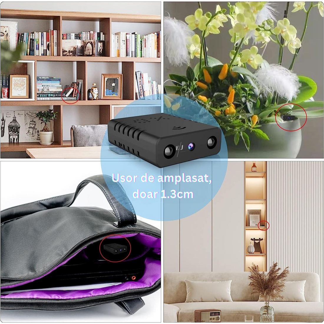 Mini camera ascunsa WiFi, 4K, night vision, senzor de miscare