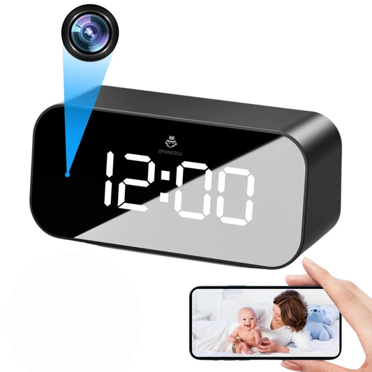 Ceas spion cu camera ascunsa, TC100, WIFI, unghi de 166°, vedere nocturna, detectarea miscarii, baterie 1200 mAh, autonomie 4 ore