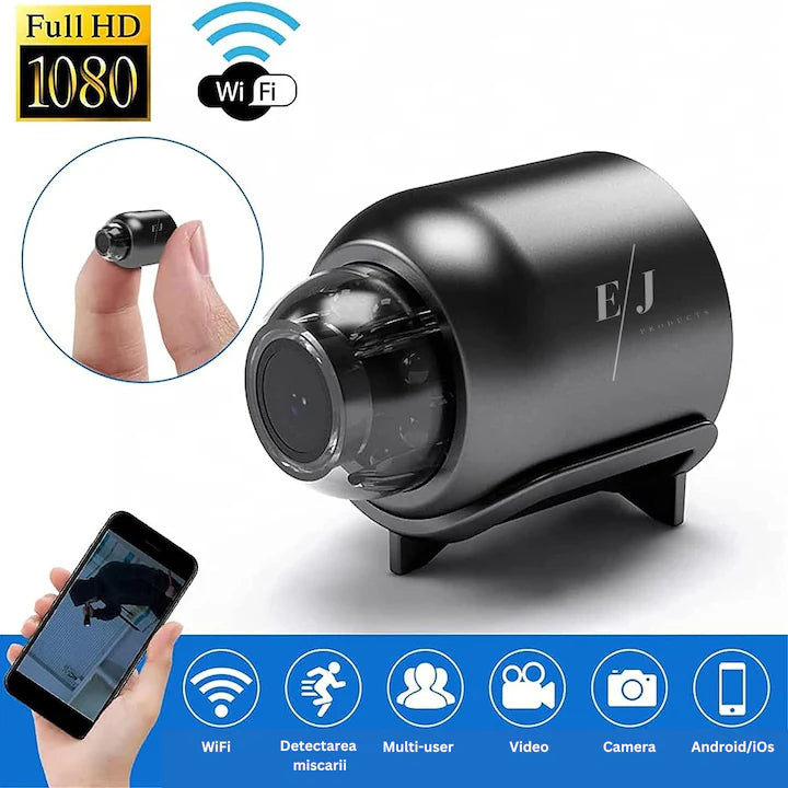Mini camera ascunsa WiFi, Full HD, night vision, unghi 140° - MR-L10