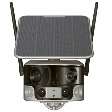 Camera de supraveghere cu incarcare solara, 4G, 4K, 8MP, detectie umana AI, vizualizare panoramica 180°, senzor miscare, alerta telefon, CCTV, viziune nocturna, microfon