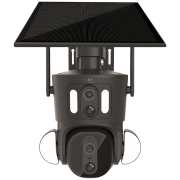 Camera de supraveghere dubla, Q32, 4G, 4MP, PTZ, CCTV, IP 66, panou solar 9W, vedere panoramica 360º, detectare AI, night vision color, infrarosu, comunicare bidirectionala
