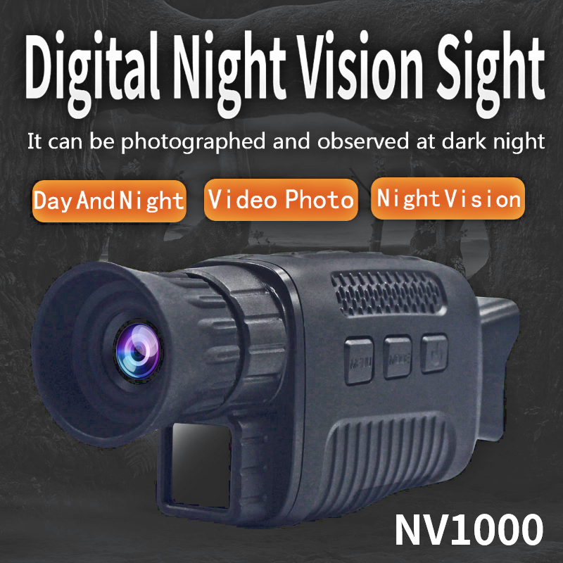 Monoclu digital night vision, zoom reglabil, inregistrare video, negru