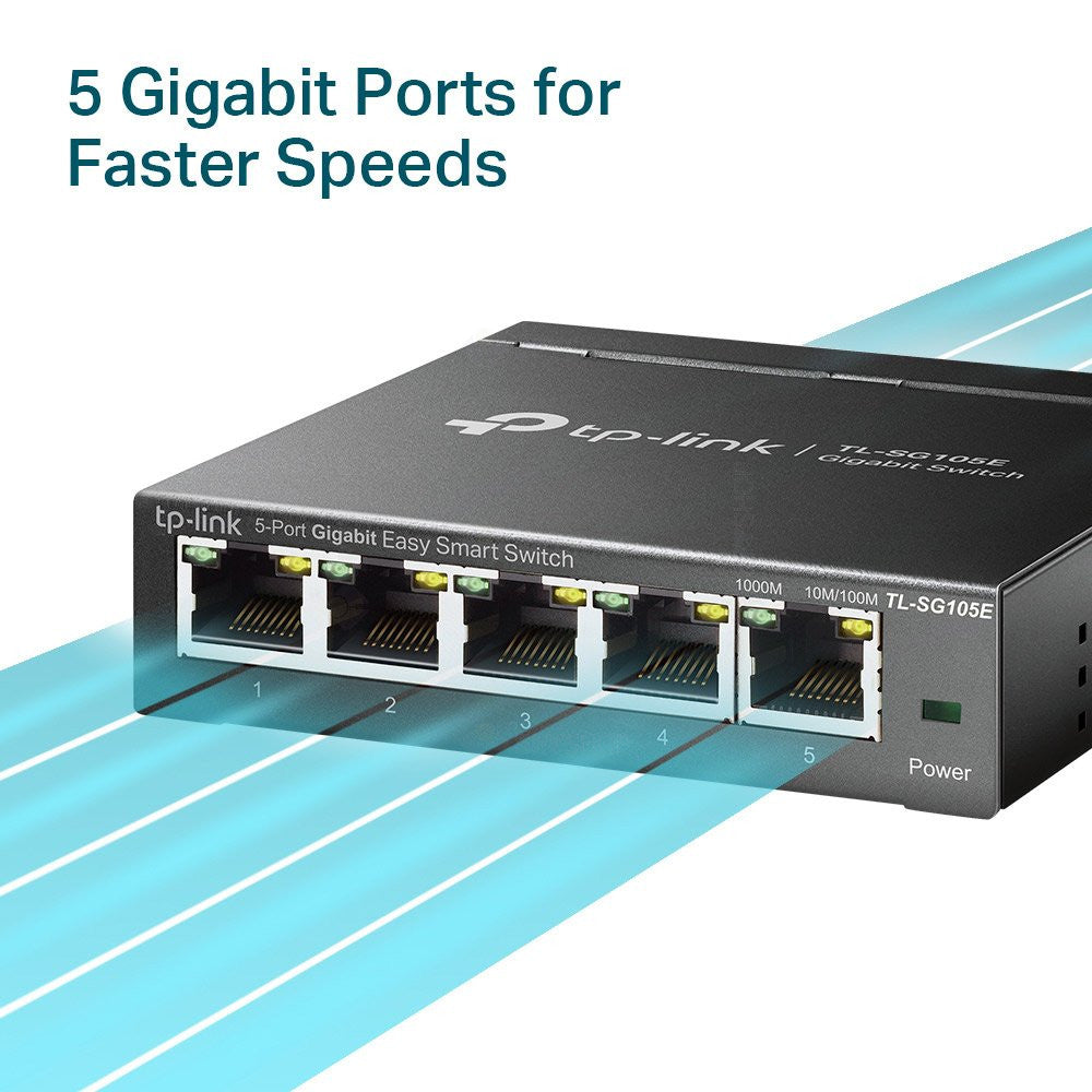 Switch cu 5 porturi TP-Link TL-SG105E, 2000 MAC, 10 Gbps