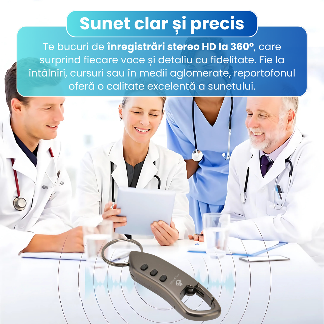 Mini reportofon tip breloc SK005, memorie 8GB/16GB/32GB, acoperire 12 m, baterie 80 mAh, standby pana la 30 zile, , MP3 player, activare vocala