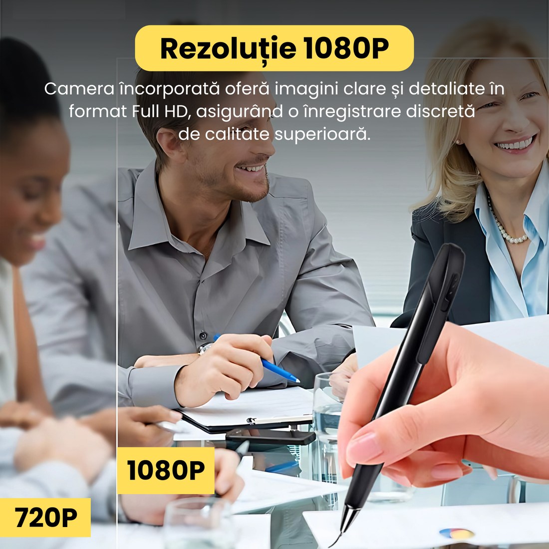 Pix spion camera 1080 HD si microfon, dispozitiv inregistrare audio, video, foto, pix spion cu camera ascunsa