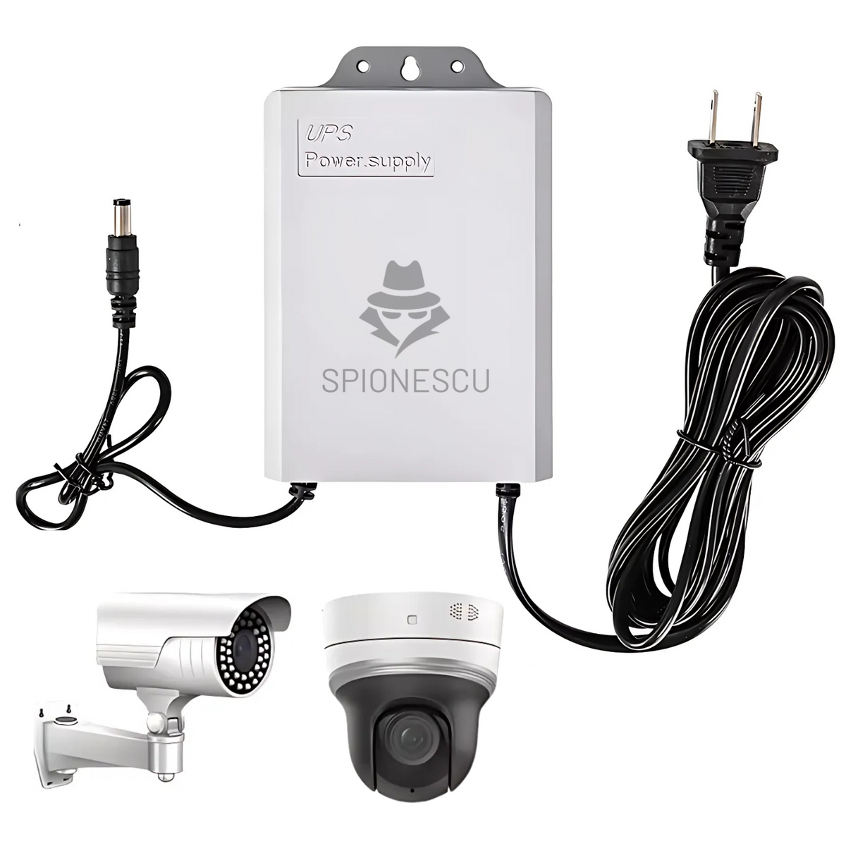Alimentator UPS 12V portabil, baterie reincarcabila 3600 mAh, protectii integrate la supratensiune, supraincarcare, scurtcircuit si temperaturi ridicate, iesire DC 5.5 mm, compatibil cu camere de supraveghere si alte dispozitive, alb