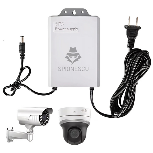 Alimentator UPS 12V portabil, baterie reincarcabila 3600 mAh, protectii integrate la supratensiune, supraincarcare, scurtcircuit si temperaturi ridicate, iesire DC 5.5 mm, compatibil cu camere de supraveghere si alte dispozitive, alb