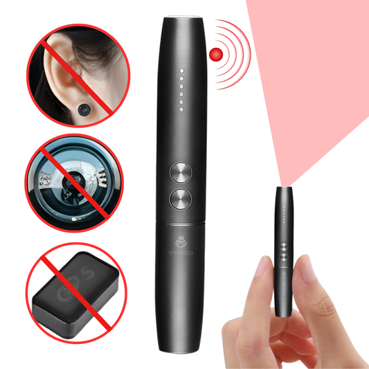 Detector aparate spionaj, WT09, detectare 1 MHz–6.5 GHz, raza 5 cm–10 m, detectare GPS magnetic, cip avansat, sensibilitate reglabila, baterie 300 mAh, dimensiune compacta, negru