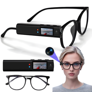 Ochelari cu camera FPV 2.7K, S110, ecran IPS, lentila wide-angle 110°, fotografiere 12MP, hotspot WiFi, structura ultra-usoara 21 g, autonomie 1 ora, inregistrare in bucla