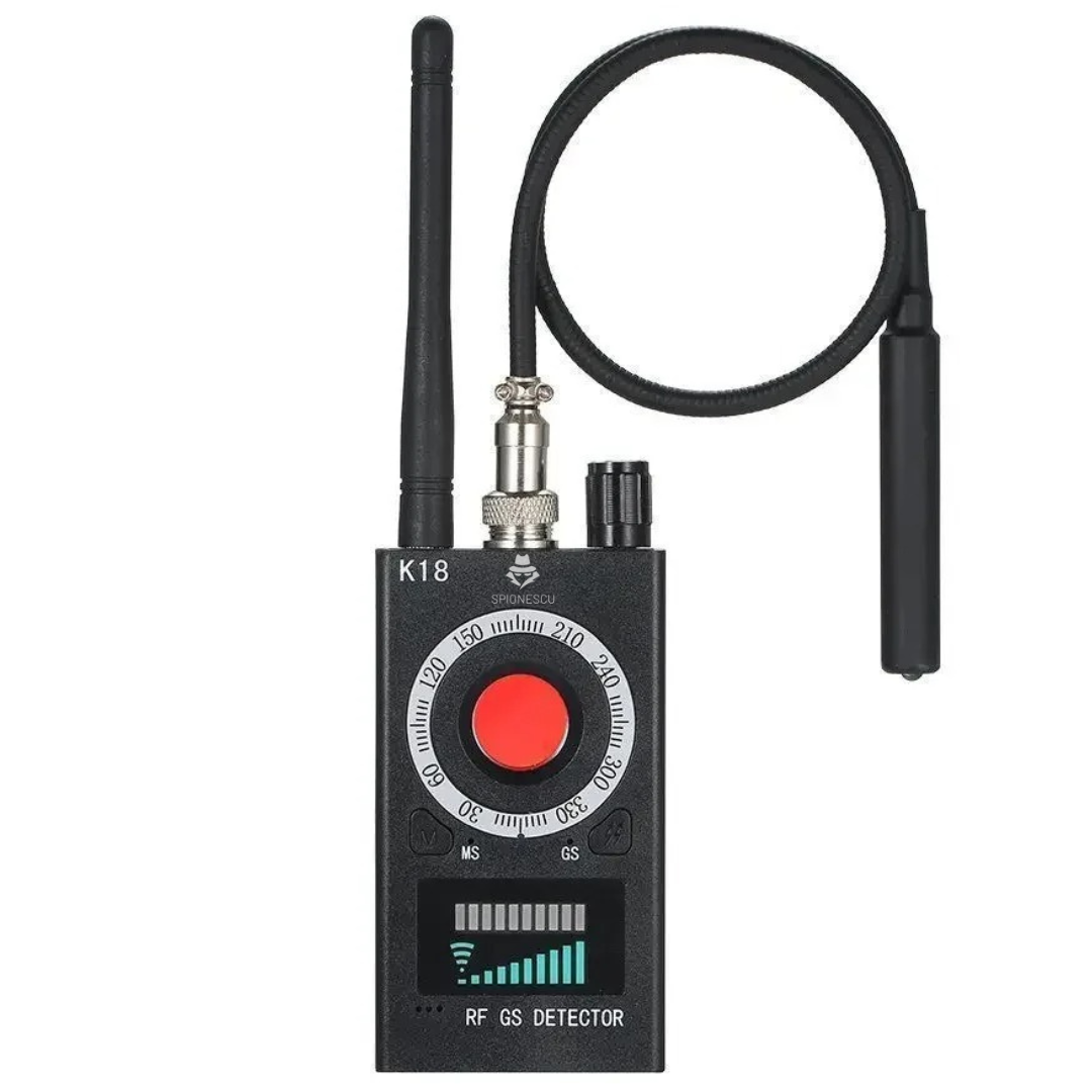 Detector aparate spionaj, K18, camere, microfoane, localizatoare GPS sau GSM, camere, microfoane, autonomie 35 ore, anti-spy