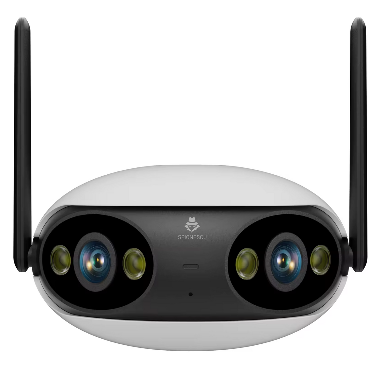 Camera de supraveghere dubla, F2, 4MP, 2K Ultra HD, WiFi + PoE, 5X zoom, 180°, comunicare bidirectionala, IP66, stocare card/cloud, senzor miscare, alb