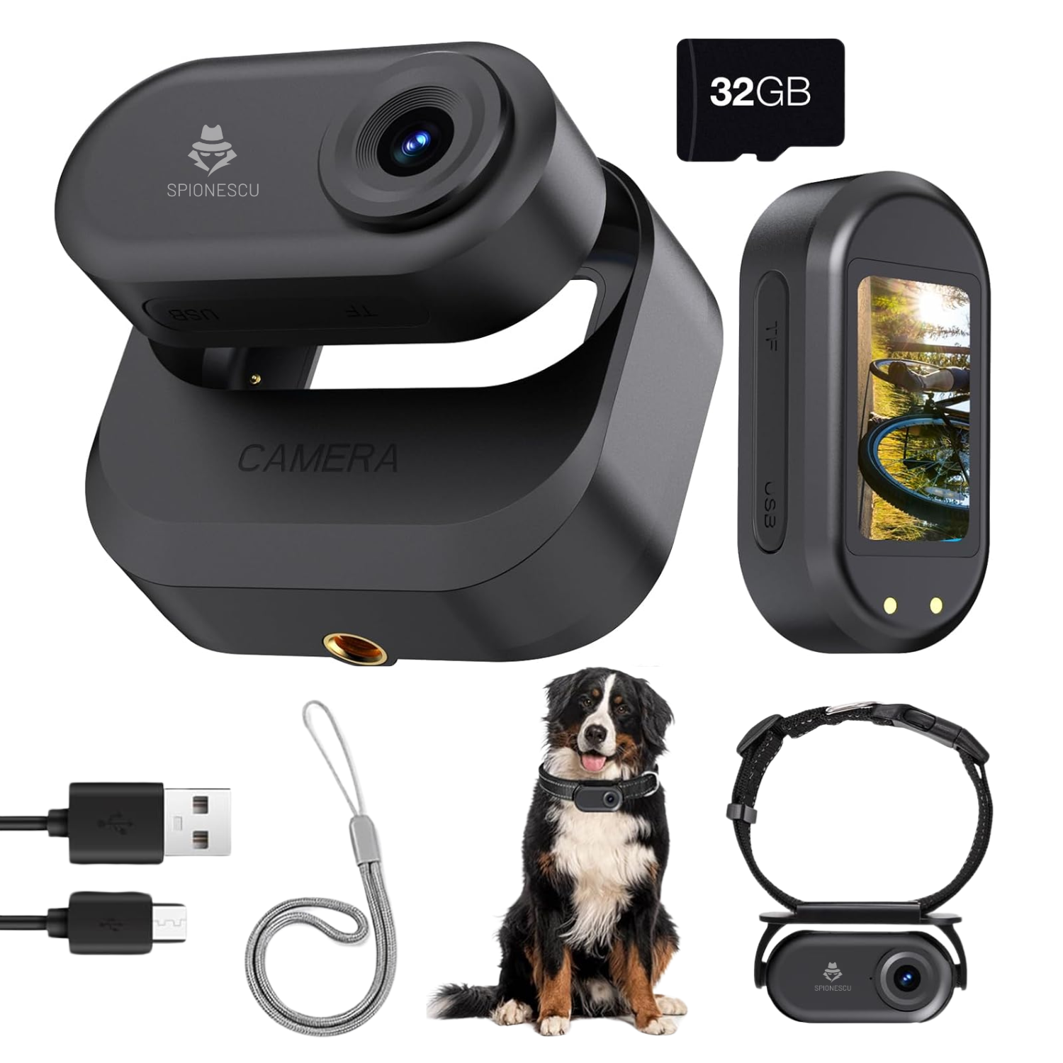 Mini camera video corporala 1080P cu viziune nocturna, body cam, clip rotativ 180°, montare magnetica, card microSD 32GB inclus, baterie 1150mAh, inregistrare in cucla si redare directa