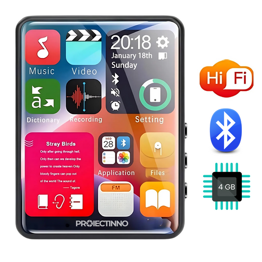 Player MP3/MP4/E-Book cu touchscreen, X6, 4GB, ecran 2.4 inch, Bluetooth 5.0, sunet HIFI, autonomie 40 ore, reportofon inregistrare vocala, radio FM, negru