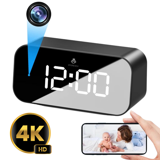 Ceas spion cu camera ascunsa 4K, TC100, WIFI, unghi de 166°, vedere nocturna, detectarea miscarii, baterie 1200 mAh, autonomie 4 ore