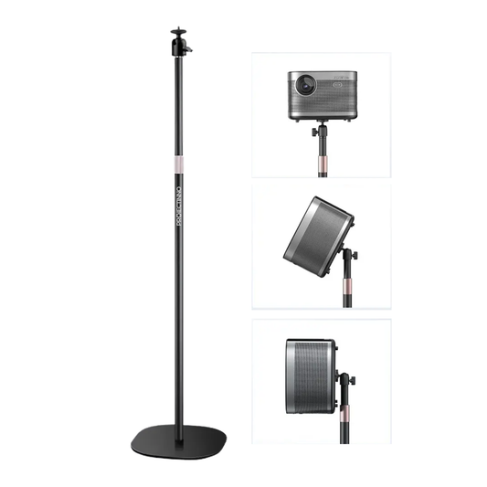 Suport portabil pentru videoproiector, YX-302 B, rotatie orizontala de 360°, stand ajustare verticala 90°, inaltime maxima 135 cm, baza patrat, negru