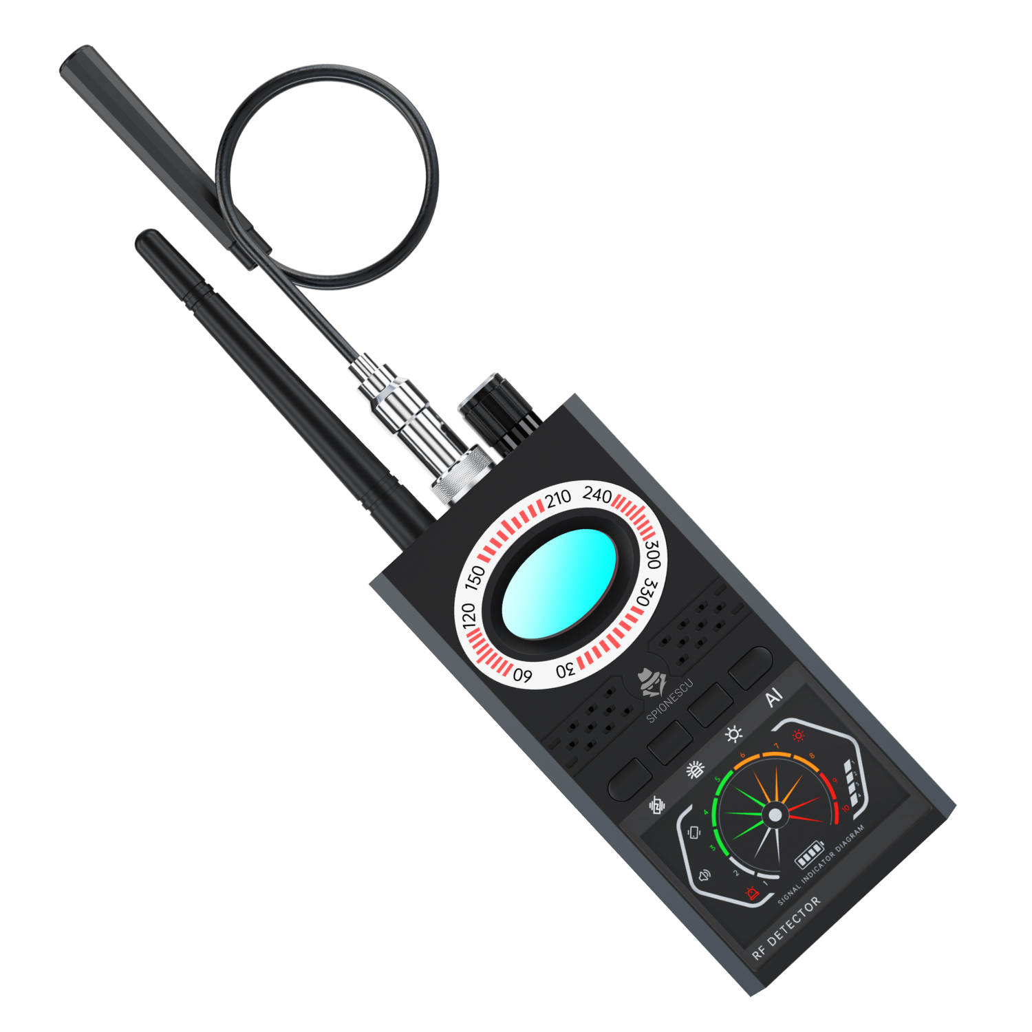 Detector profesional anti spionaj, K68S, camere, microfoane, localizatoare GPS/GSM, autonomie 35 ore, standby 25 zile, anti-spy, distanta detectare 10m, portabil