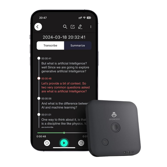 Reportofon inteligent AI 64 GB, ChatGPT transcriere automata si rezumate, suporta 100 de limbi, capacitate de inregistrare 1000 ore, autonomie 8 ore, control prin aplicatie, magnetic