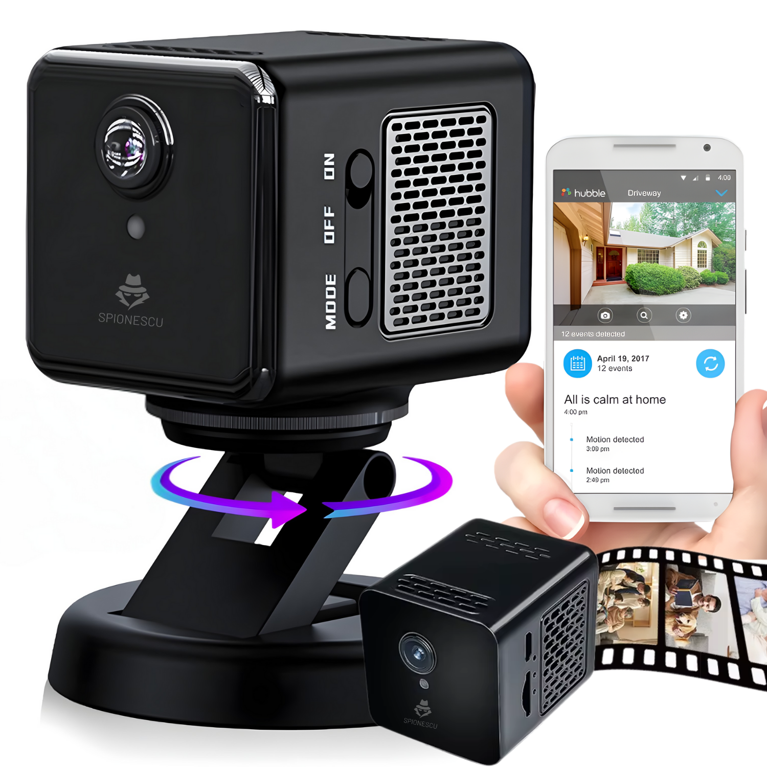 Camera supraveghere, H101, 1080p, rotatie 360°, unghi de vizualizare 1 ...