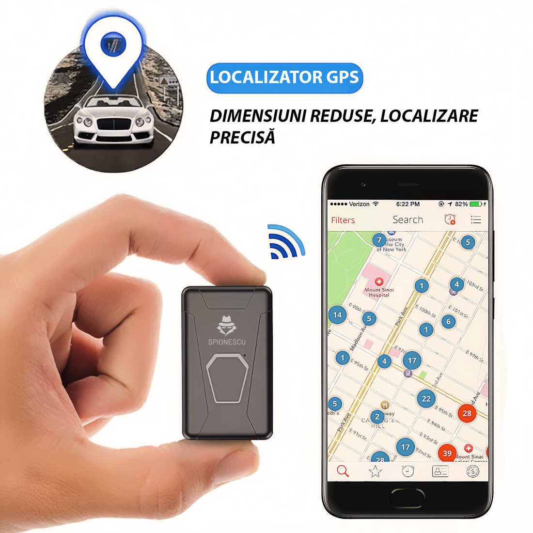 GPS Traker, PG 11, 2G, GPS/LBS, capacitate baterie 2500mAh, perimetru de siguranta, auto, camion, moto, alarma miscare, urmarire si localizare, microfon, antena incorporata, negru