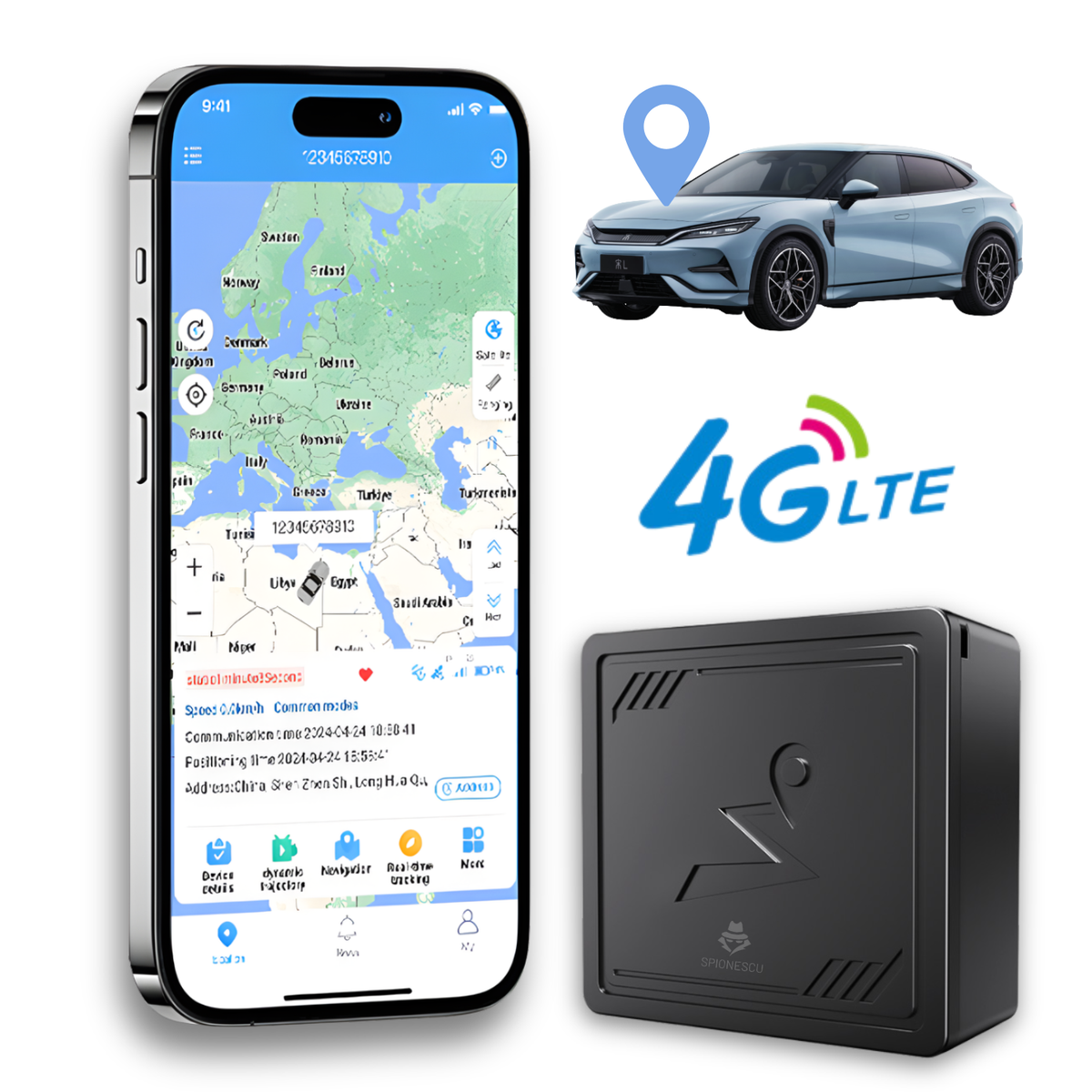 GPS Tracker, Q7, 4G, magnet puternic, localizare globala, alarma anti-furt, urmarire in timp real, aplicatie smartphone, baterie 500 mAh