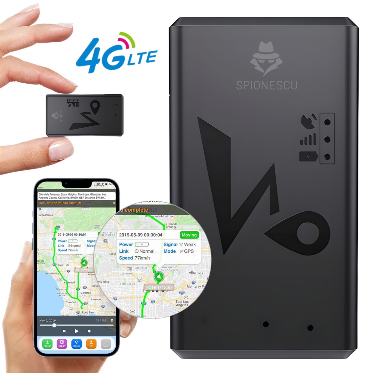 GPS Tracker Auto Q8 4G, SIM inclus 30 zile, magnet puternic, antifurt, localizare in timp real, baterie 1200 mAh, stand-by 4-7 zile, aplicatie gratuita
