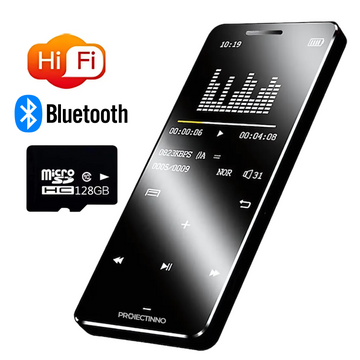 Player MP3/E-book cu touchscreen 128 GB, eran 1.8 inch, sonorizare 9D, reportofon inregistrare vocala, radio FM, Bluetooth 5.0, baterie 500 mAh, 500 minute standby, negru