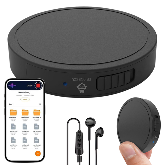 Reportofon magnetic cu microfon ascuns, ZH007, activare vocala, MP3 Player, memorie interna 128GB, inregistrare HD, baterie 440 mAh, USB-C, negru