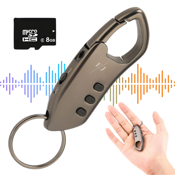 Mini reportofon tip breloc SK005, memorie 8GB/16GB/32GB, acoperire 12 m, baterie 80 mAh, standby pana la 30 zile, , MP3 player, activare vocala