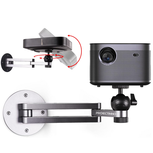 Suport de perete pliabil pentru videoproiector, rotatie 360°, inclinare 90°, brat extensibil pana la 25.6 cm, din aluminiu durabil, design compact si solid, compatibil cu majoritatea proiectoarelor, sustine pana la 10 kg, negru