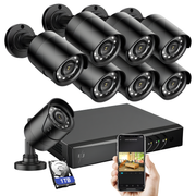 Sistem complet de supraveghere cu 8 camere de de exterior, E200, detectare faciala AI, rezolutie FulHD, capacitate stocare 1TB