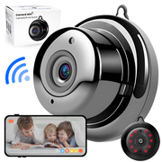 Mini camera de supraveghere WiFi 1080P, viziune nocturna, detectie miscare, audio bidirectional, hotspot AP, control prin aplicatie, negru