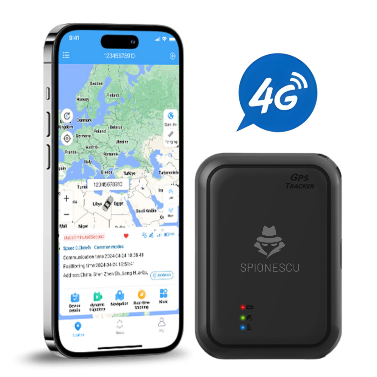 GPS Tracker P7, localizare in timp real 4G, baterie 3000 mAh, alerte miscare, gard electronic si pozitionare multipla GPS + WiFi + LBS + BD, fixare magnetica puternica, aplicatie iOS/Android
