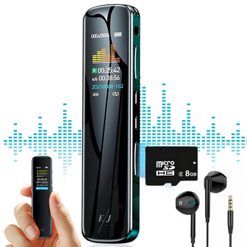 Reportofon profesional digital M12, activare vocala automata, reducere inteligenta a zgomotului, microfon 3D, inregistrare la distanta, format MP3/WAV, protectie prin parola, autonomie standby 90 zile, incarcare rapida 2 ore, negru