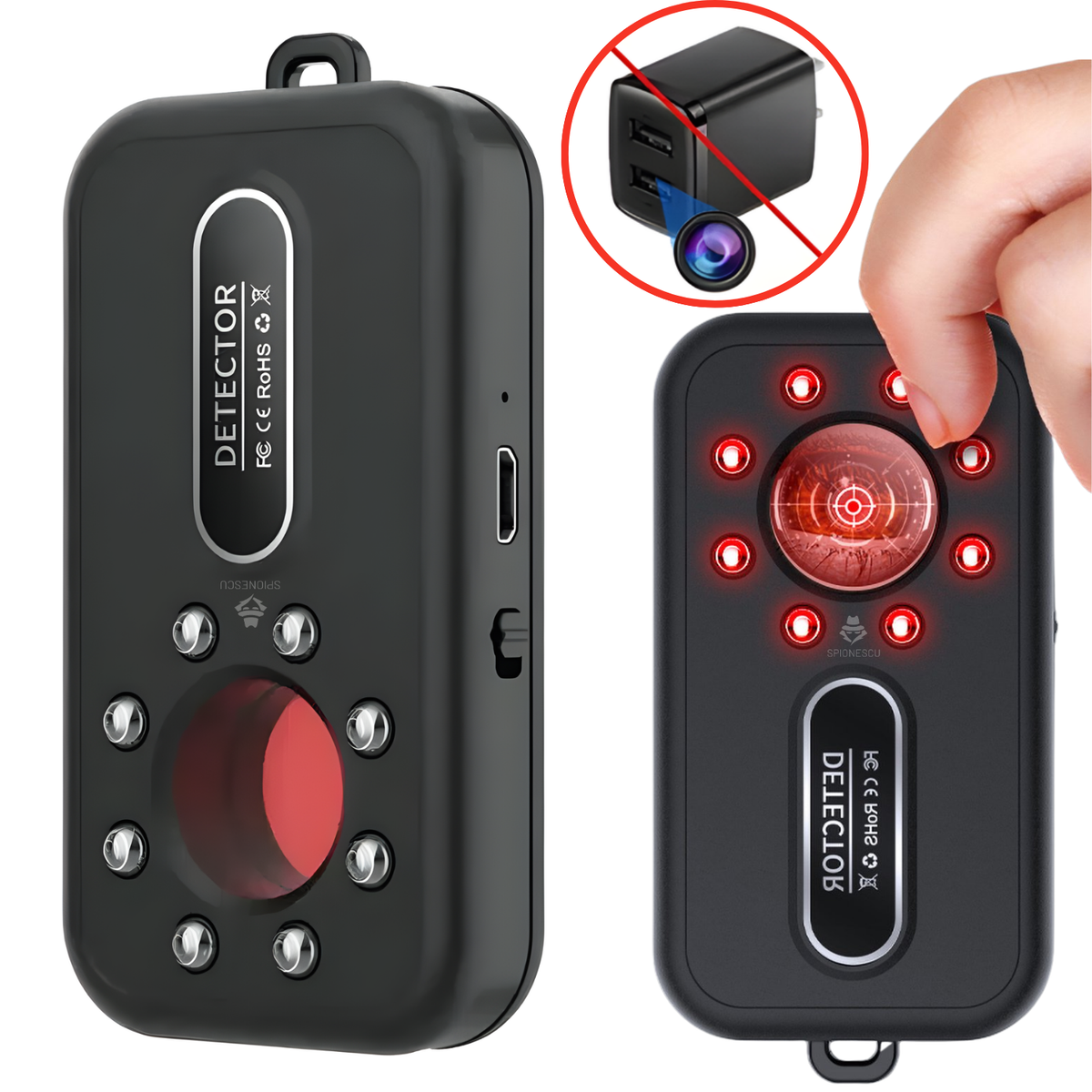 Mini detector camere video ascunse cu lanterna - K96