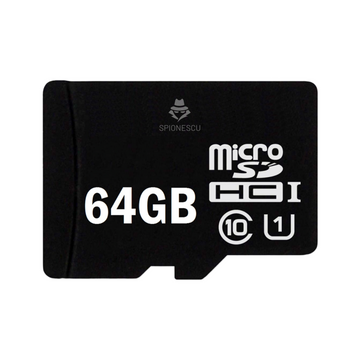 Card de memorie MicroSD, 64 GB, Clasa 10, pentru telefon, camera video de supraveghere, aparat foto, rezistent la apa  IPX6