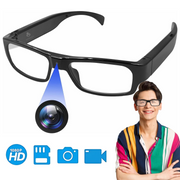 Ochelari cu camera video Full HD 1080P, lentile clare, baterie reincarcabila 800mAh, cip inteligent, operare usoara cu un singur buton, conectivitate prin cablu sau cititor card