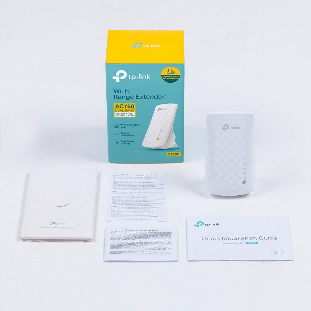 Range Extender wireless TP-Link RE200, 1 port, 2.4/5.0 GHz, 750 Mbps
