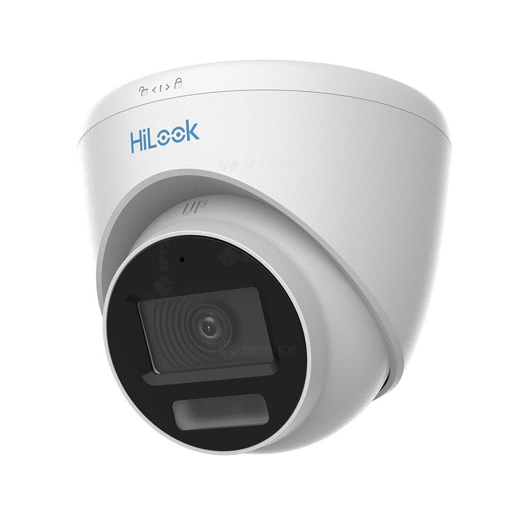 Camera supraveghere Dome Hikvision HiLook Smart Hybrid Light ColorVu THC-T229-LMS, 2 MP, 2.8 mm, IR/lumina alba 40 m, microfon