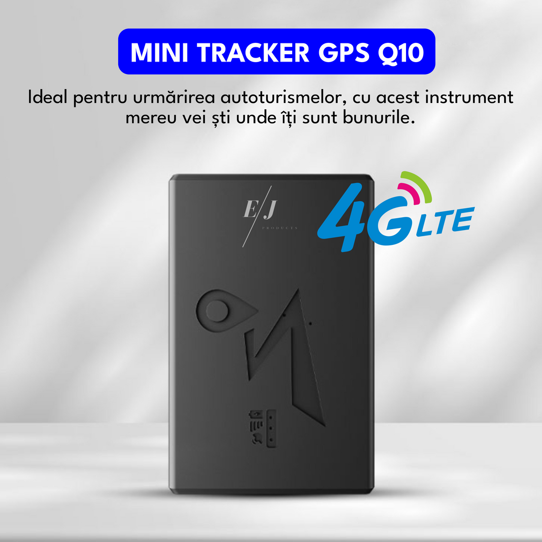 Mini tracker GPS 4G, Q10, monitorizare in timp real, magnetic, autonomie 15 ore, standby 45 zile, rezistent la apa IP67