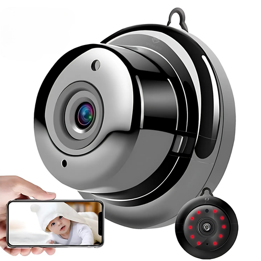 Mini camera de supraveghere WiFi 1080P, viziune nocturna, detectie miscare, audio bidirectional, hotspot AP, control prin aplicatie, negru