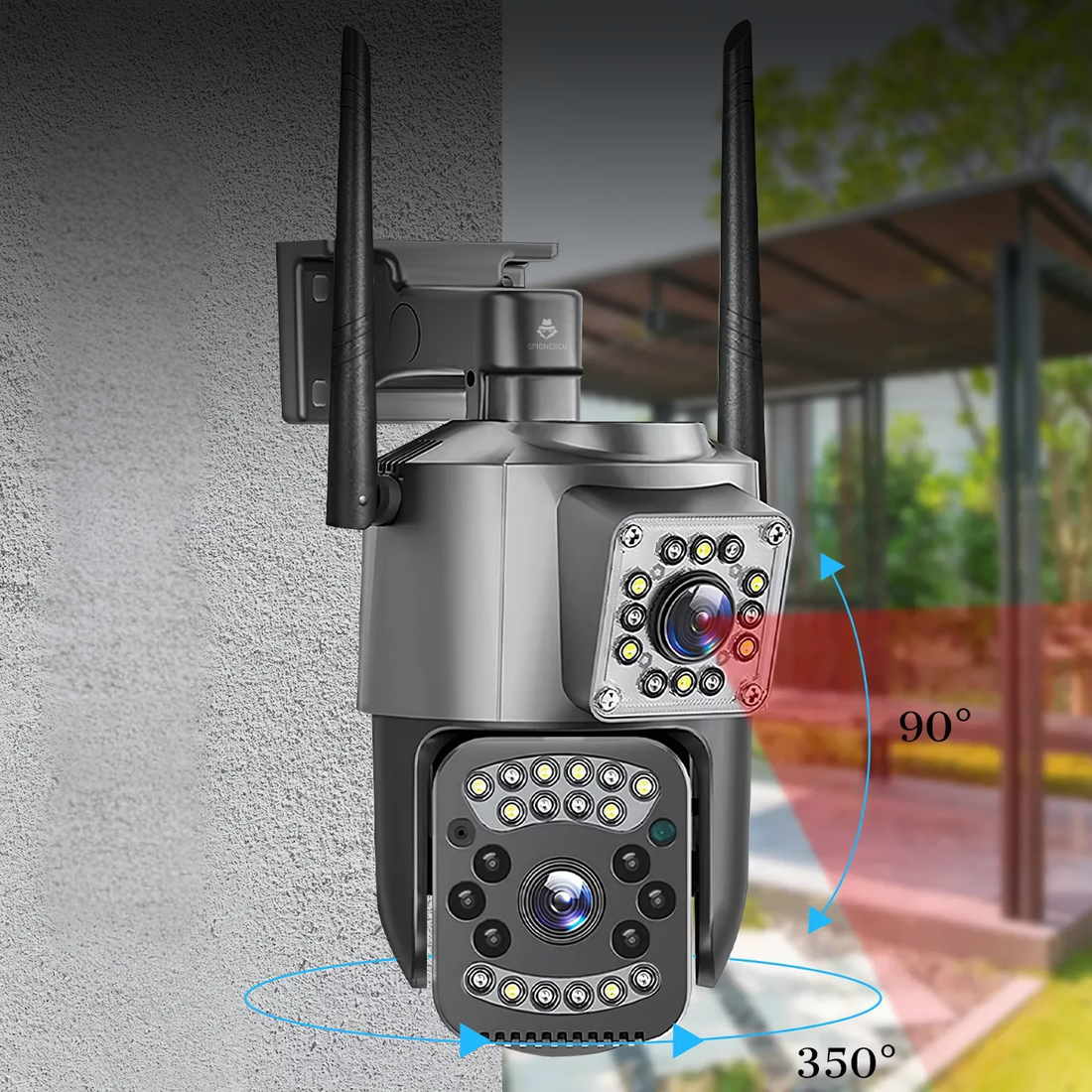 Camera de supraveghere 4MP, PTZ, comunicare bidirectionala, unghi larg, vedere nocturna color, senzor CMOS, zoom X10, detectare miscare, rezistenta la apa IP66