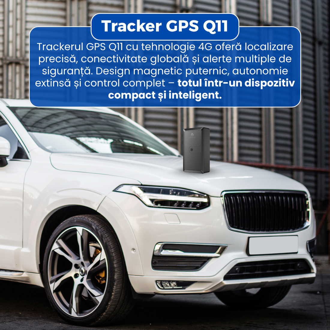 Tracker GPS 4G, Q11, magnet puternic, pozitionare multipla GPS+WiFi+BDS+LBS, alerte multiple, gard electronic, baterie 4800 mAh, negru