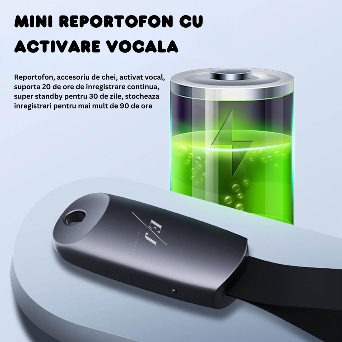 Mini reportofon cu microfon ascuns, activare vocala, MP3 Player, S26