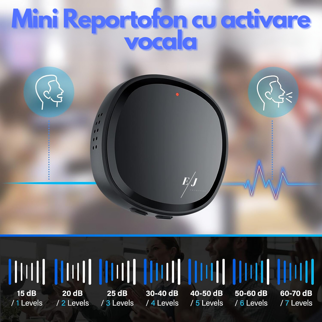 Mini reportofon digital cu microfon ascuns magnetic, activare vocala, MP3 Player, 64GB - Z13