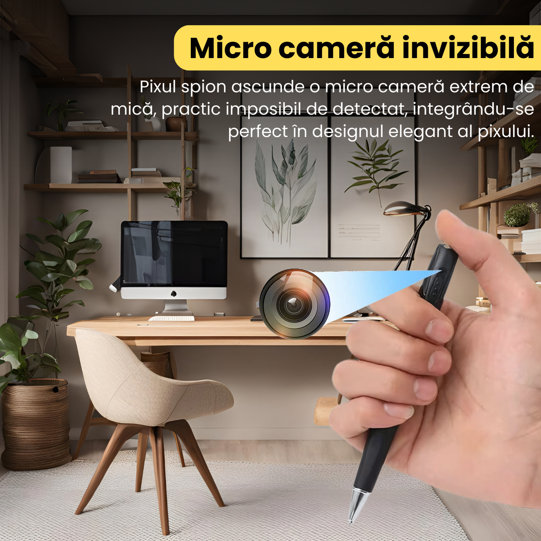 Pix spion camera 1080 HD si microfon, dispozitiv inregistrare audio, video, foto, pix spion cu camera ascunsa